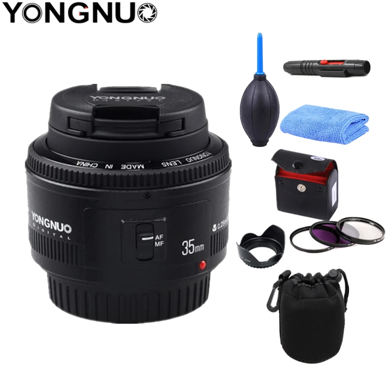Объектив YONGNUO YN 35 мм F2 объектив 1:2 AF/MF с широкоугольным фиксированным