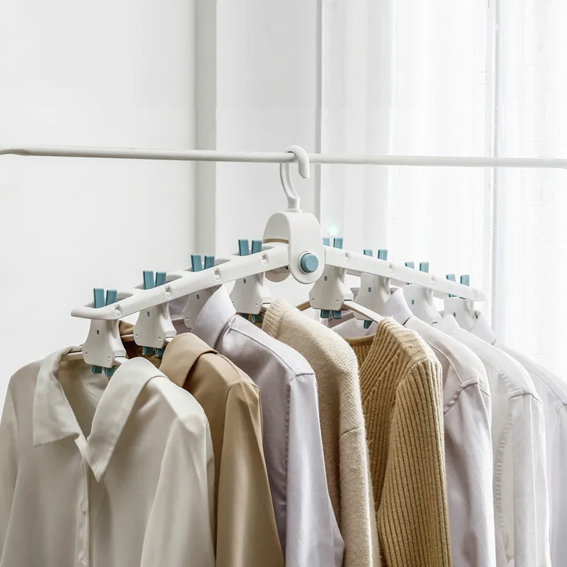 

8 In 1 Magic Hanger Clothes Drying Rack Closet Organizer Laundry Storage Holder 360 Degree Rotating Foldable Space Saving Tools