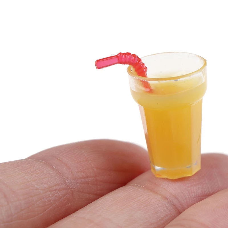 

1:12 Dollhouse Mini Resin Mini Cup Orange Juice Drink Cup Miniature Dollhouse Accessories Cups Toy Gifts