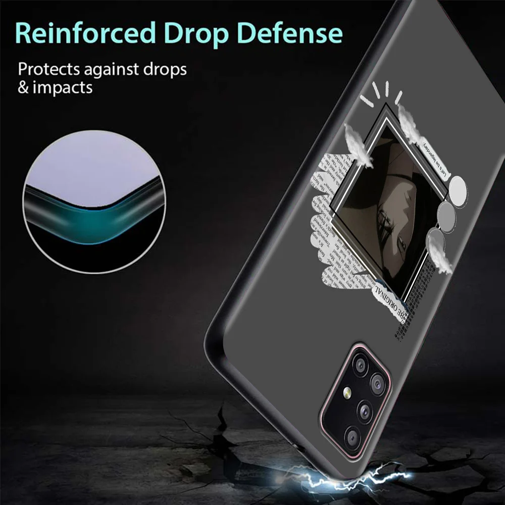 

Phone Case For Samsung Galaxy A91 A72 A71 A51 A52 A42 A41 A32 A31 A21 A02 A11 A12 A02s A01 Capa Black Fundas Levi Ackerman