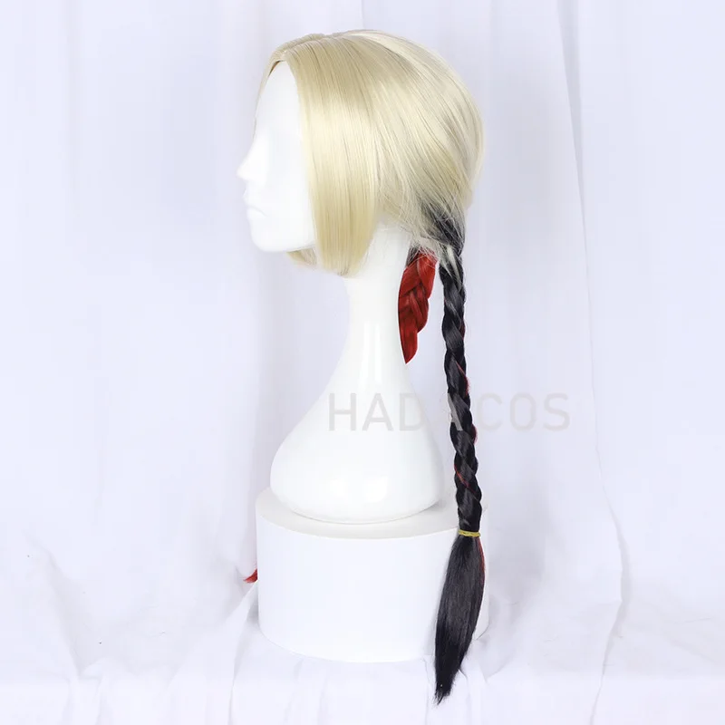 Длинные прямые красные черные плетеные парики для косплея Харли Куинн из кос