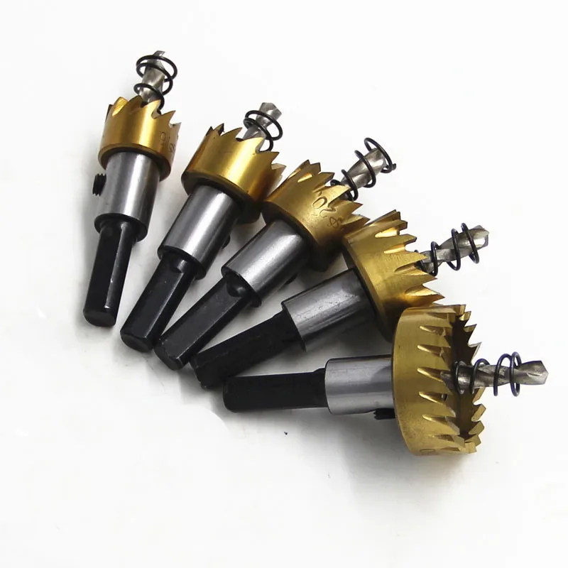 

5 Pcs Carbide Tip HSS Drill Bit Saw Set Metal Wood Drilling Hole Cut Tool for Installing Locks 16/18.5/20/25/30mm