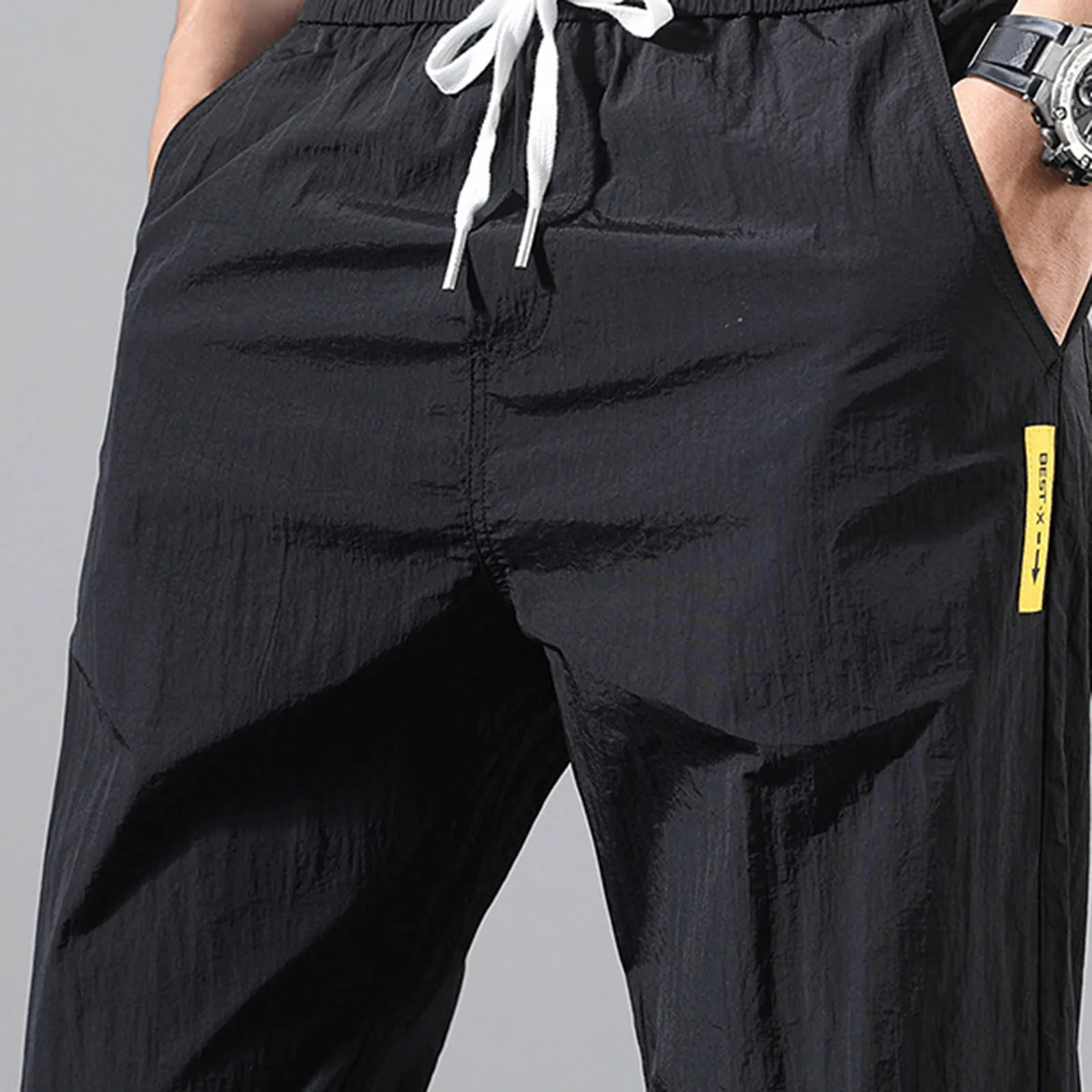 Мужские модные брюки-карго свободный спортивный костюм с завязывающимися