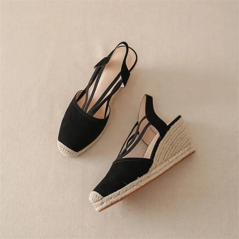 Эспадрильи Meotina туфли-лодочки на танкетке и высоком каблуке женские замшевые