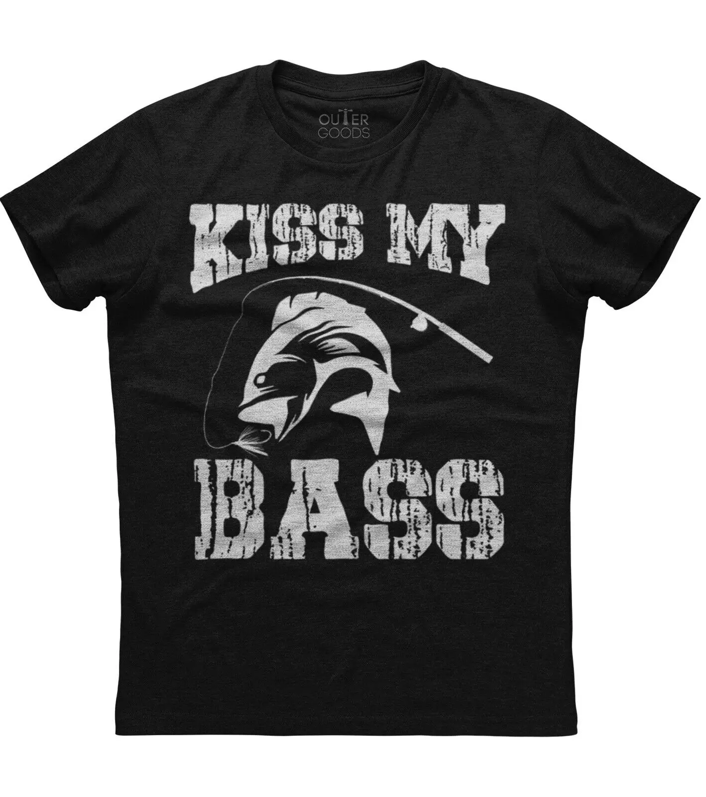 

Kiss My Bass Fishing Large Mouth. Funny Graphic Phrase Angler T-Shirt. Summer Cotton O-Neck Short Sleeve Mens T Shirt New S-3XL