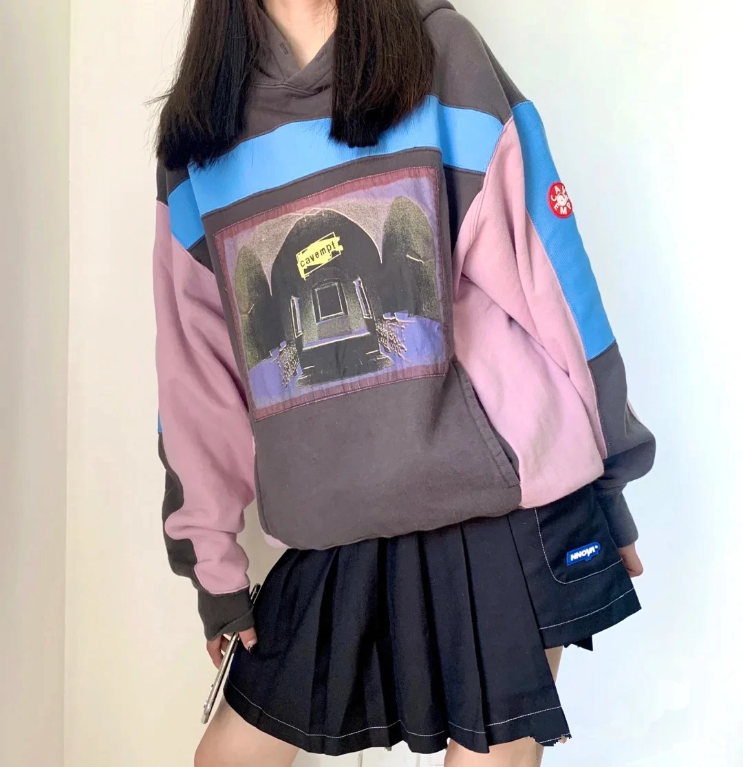 

Женская толстовка с капюшоном и принтом, большие размеры