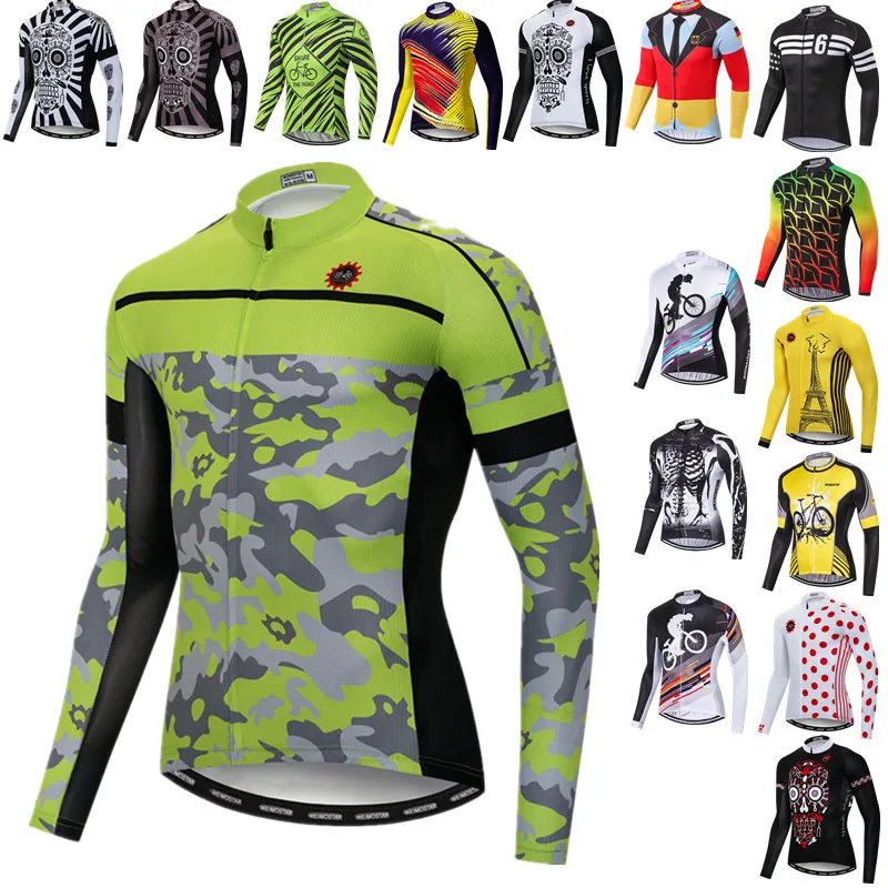

Weimostar Autumn Long Sleeve Cycling Jersey Men Cycle Wear Quick Dry Bicycle Shirts Breathale MTB Bike Jersey Cycling Jacket Top