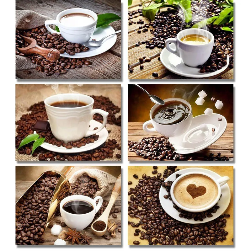 5D алмазная вышивка сделай сам кофейные чашки круглая Алмазная картина крестиком