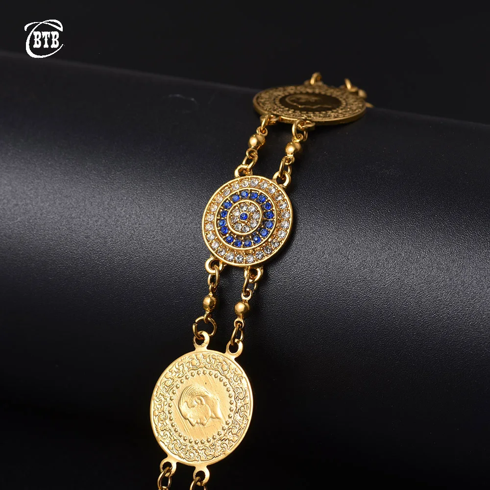 Ювелирные изделия Аллах подарки кристалл ГОЛУБЫЕ злые глаза деньги монета