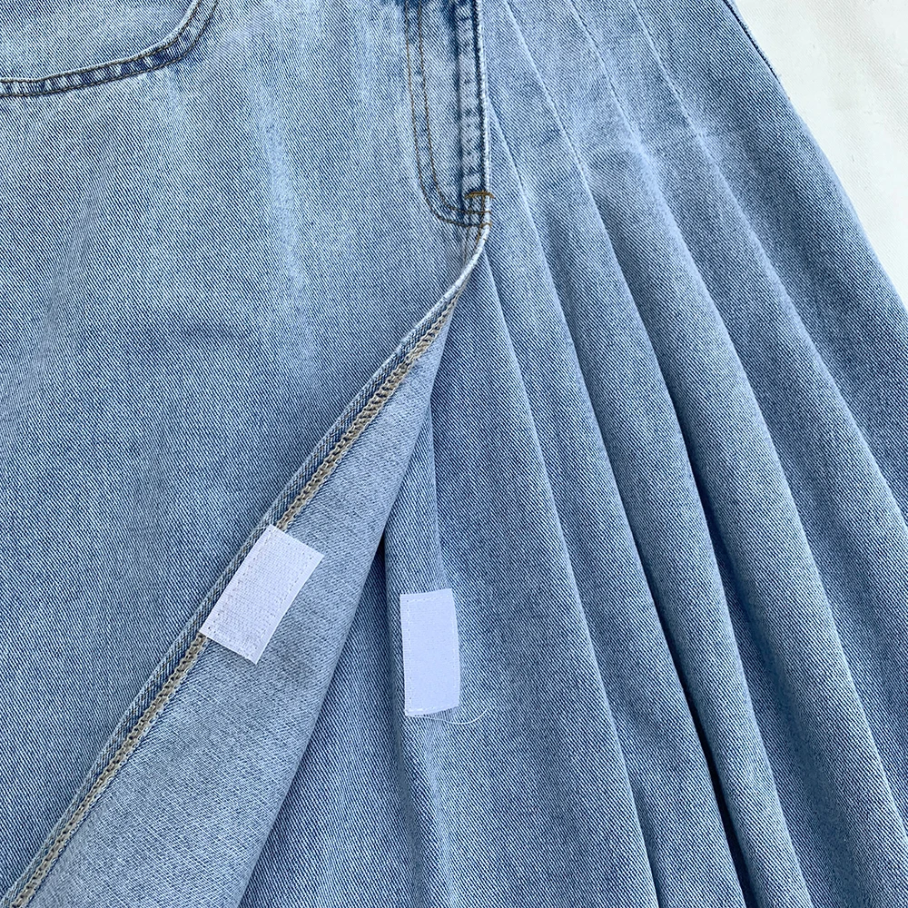 

Women Casual Vintage High Waist Denim Skirts Female 2021 Summer Split Irregular A-line Long Jean Skirt Streetwear V651