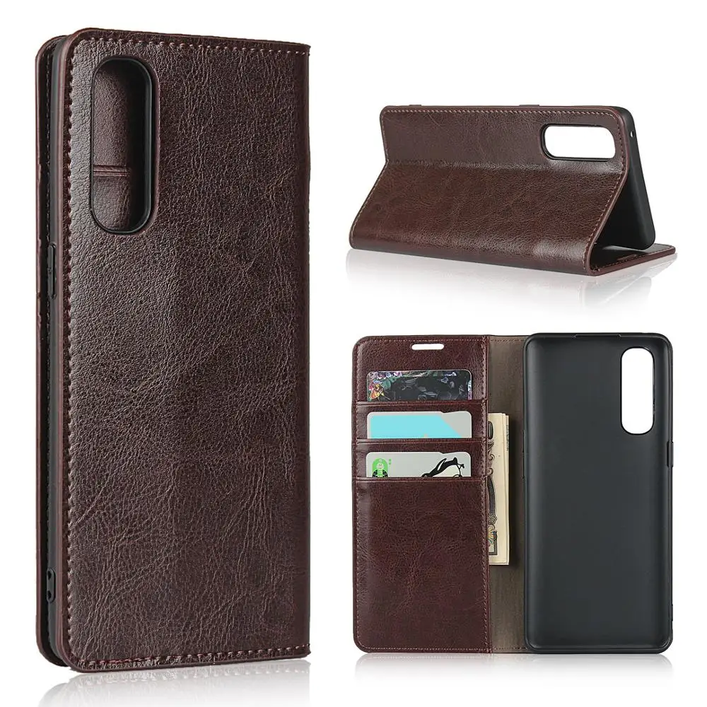 

Deluxe left and right dermis cover mobile phone case For Oppo Reno3 Pro Four Color Wallet Card Bracket Function