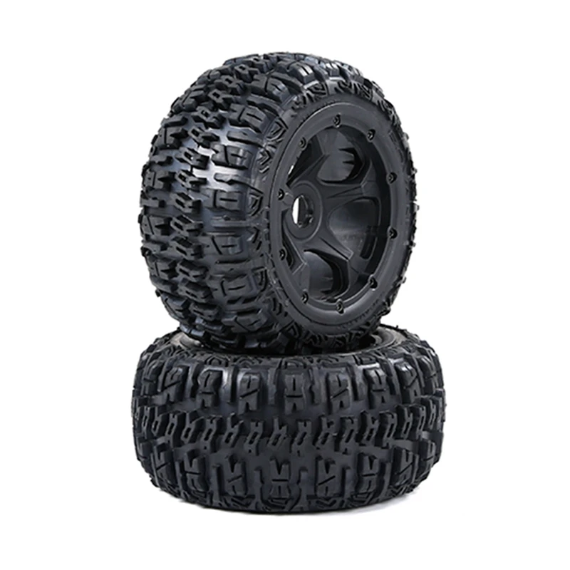 

ROFUN 2Pcs Rear Tire with Wheel Hub Set for 1/5 Hpi Rovan Km for Baha Baja 5B Rc Car Toy Parts