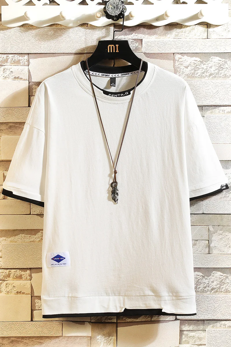 

T Shirt Large Size Men T-shirt Loose Casual Short Sleeve Solid O-neck Cotton Tee Shirts Summer Clothing High Quality Fashion