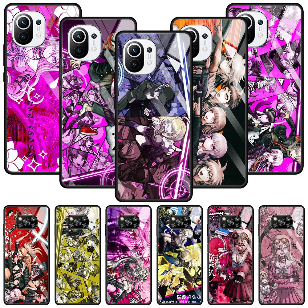 

Tempered Glass Case For Xiaomi POCO X3 NFC X3 M3 Pro Cover For MI 11 Ultra 10T Lite 9T CC9E CC9 Note 10 Cases DANGANRONPA Miu