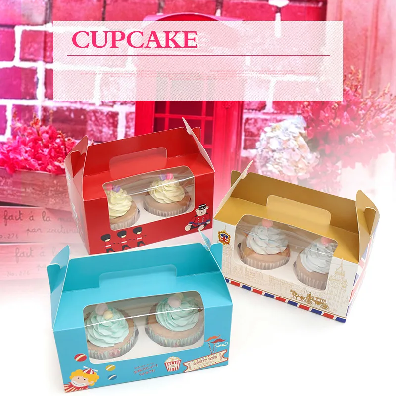 Хлебобулочная упаковочная коробка с ручкой прозрачная для торта кексов и