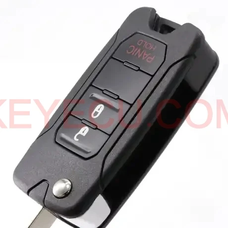 

KEYECU Replacement Flip Remote Key FOB 3 Button FSK 433.92MHz Megamos AES for Jeep Renegade 2015 -2017 FCC ID: 2ADFTF15AM433TX