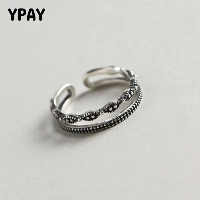 Женское и мужское Двухслойное кольцо YPAY винтажное регулируемое в горошек из