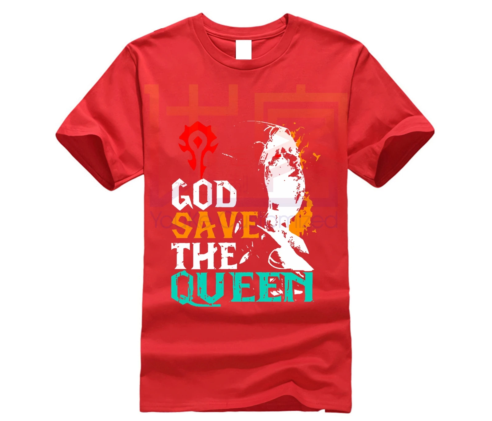 2019 Топ дизайнерская футболка черная брендовая с принтом World Of Warcraft God Save The Queen