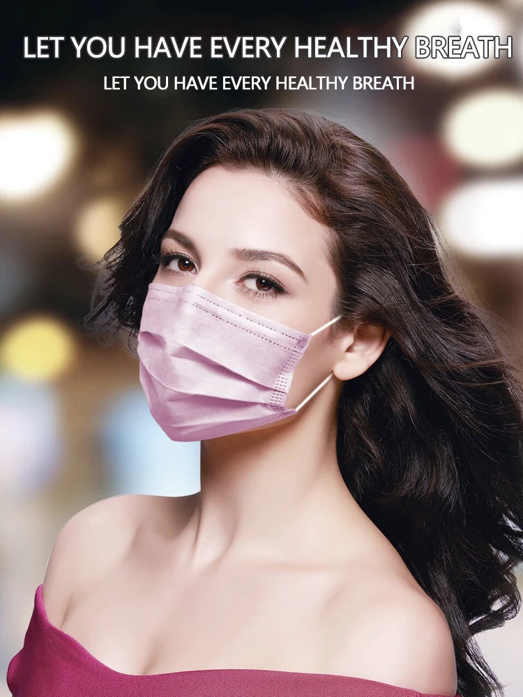 Package Women and Men Face 3 Layers Mascarillas Disposable Mask Multi-Colored Mouth Protective Fast Delivery | Безопасность и