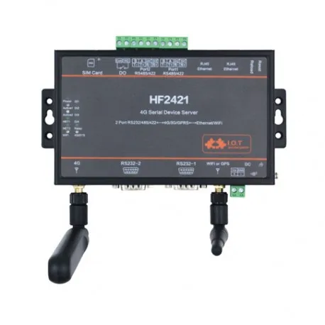 HF2421 двухпортовый сервер последовательного устройства RS232 RS485 RS422 к Ethernet Wifi 4G 3g
