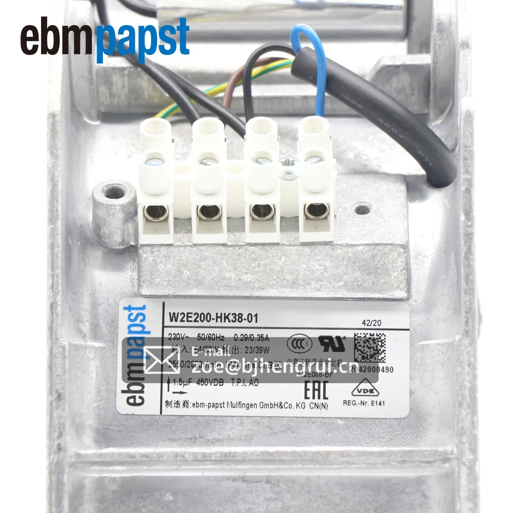 Фото Осевой шарикоподшипник Ebm papst W2E200 HH38 01 AC Fan 230V 607CFM 61dB 225X225X80mm Охлаждающие Осевой шарикоподшипник Ebm papst W2E200 HH38 01 AC Fan 230V 607CFM 61dB 225X225X80mm Охлаждающие