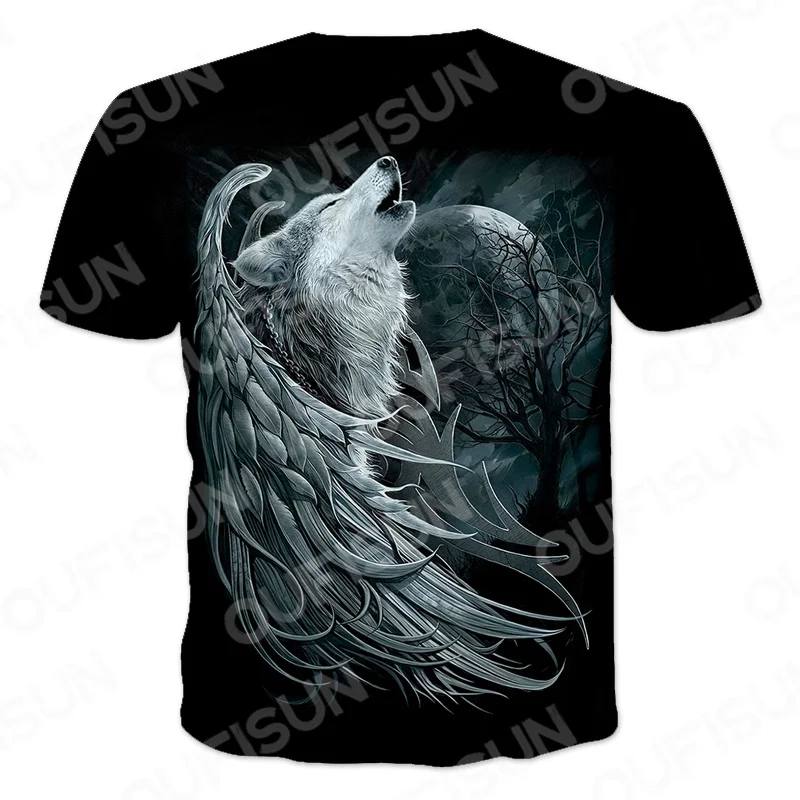 

Hot-Selling Summer Men'S 3D Printing T-Shirt Personality Animal Wolf Pattern O-Neck Casual Sports Short-Sleeved T-Shirt XXS-6XL