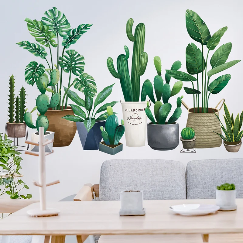 Самоклеящиеся 3D зеленые обои для гостиной в скандинавском стиле художественные