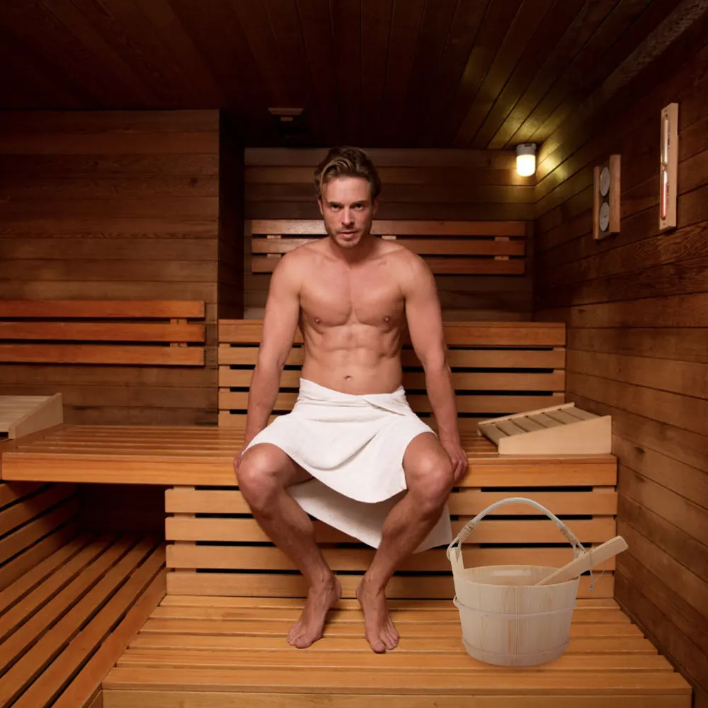 

1Set Sauna Wooden Bucket and Wood Spoon Sauna Accessories with Liner