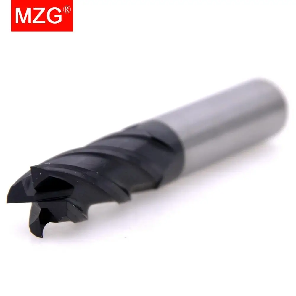 

MZG 1PCS Cutting HRC55 4 Flute 4mm 5mm 6mm 8mm 12mm Alloy Carbide Metalworking Tungsten Steel CNC Lathe Milling Cutter End Mill
