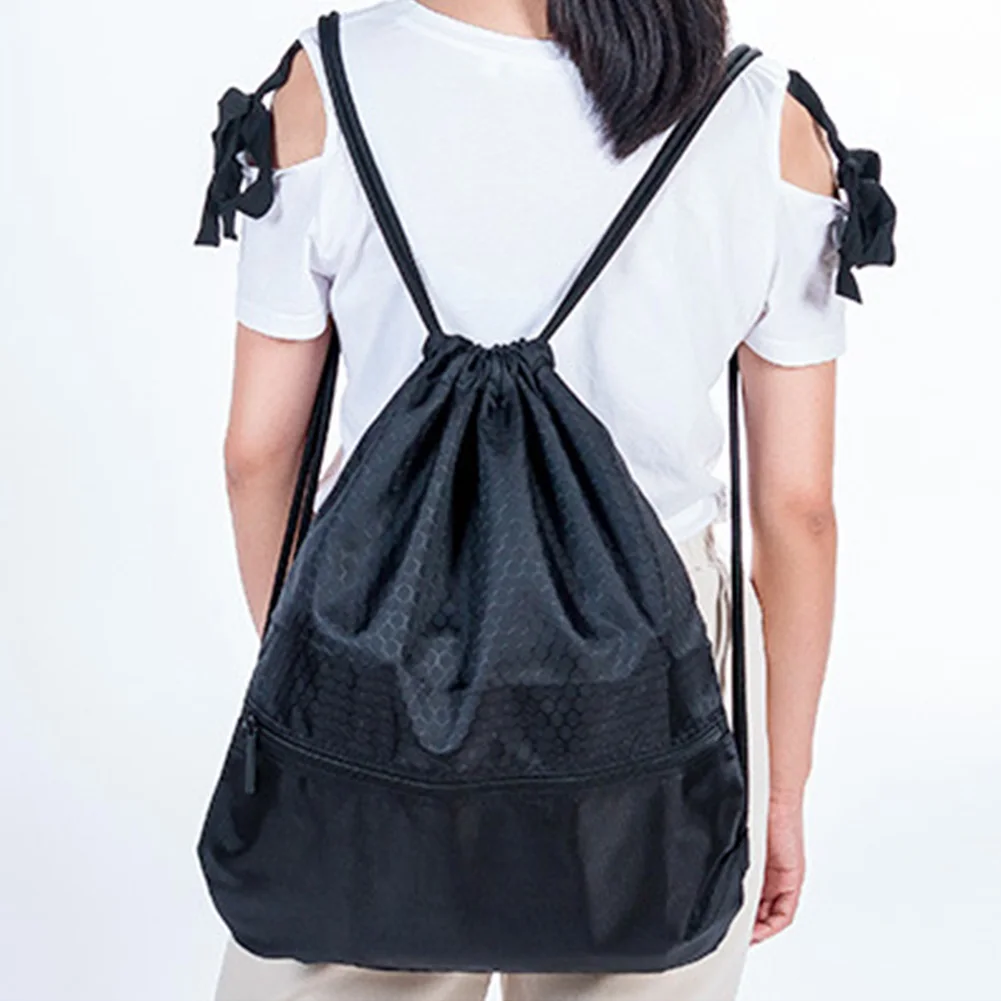 

50*42cm Folding Swimming Storage Waterproof Backpack Wear-resistant With Zipper Pocket Home Travel Drawstring Beam Bag Sport