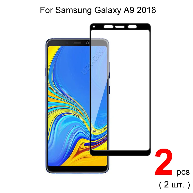 2 шт стекло для Samsung A9 2018 полное покрытие защита экрана защитное закаленное Galaxy