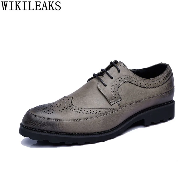 

Designer Brogues Men Dress Shoes Leather Black Casual Business Shoes Men Blue Formal Wedding Shoes for Men 2023 Chaussure Homme