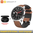 Глобальная версия Amazfit GTR 47 мм Смарт-часы Huami 5ATM Водонепроницаемый Smartwatch 24 дней Батарея GPS музыка Управление для IOS и Android