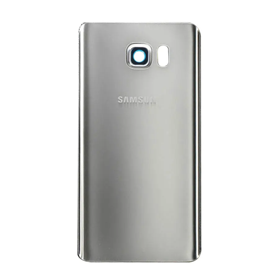Чехол для задней крышки корпуса note5 для samsung Galaxy Note 5 N920 N920F с объективом, крышка для батареи, задняя крышка, замена стекла - Цвет: Silver With Lens