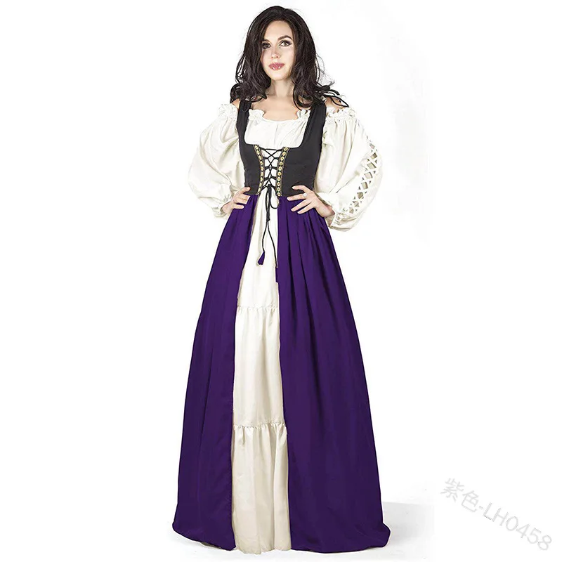 

hot Medieval Renaissance Vintage Dress Palace Princess Lolita Tie Waist Ceremony Dress Gothic Retro Cosplay Costume S-5XL BL3965
