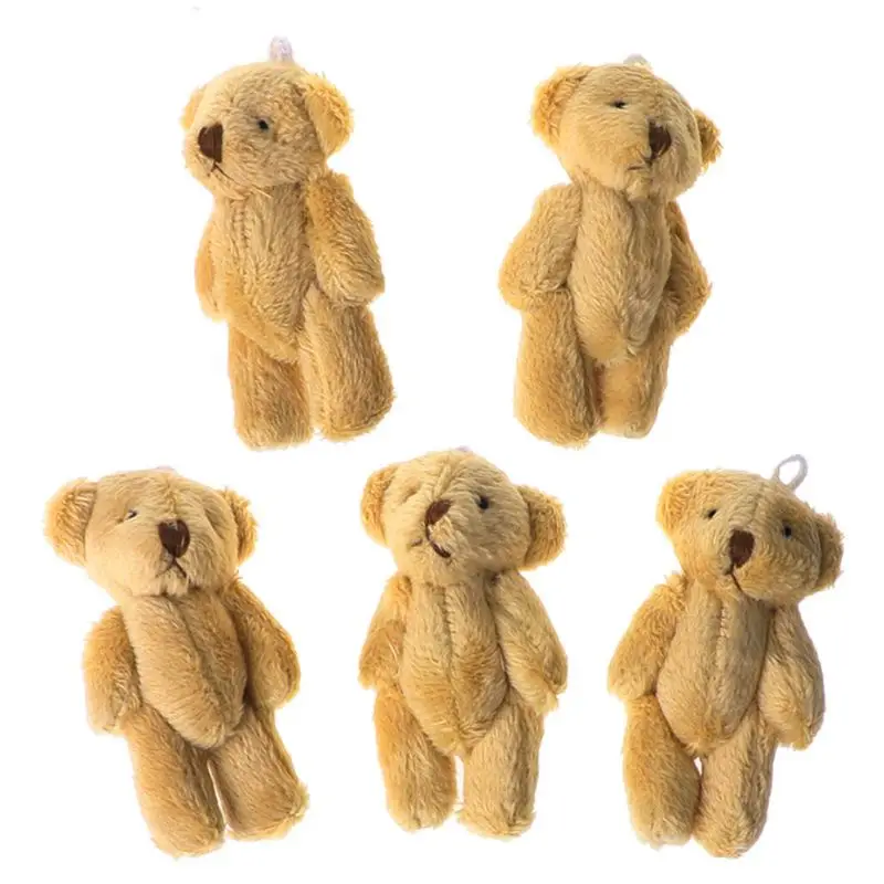 

5PCS Kawaii Small Bears Plush Soft Toys Pearl Velvet Dolls Gifts Mini Bear
