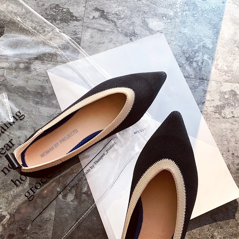 Женские повседневные туфли с острым носком на плоской подошве женские слипоны