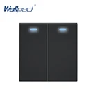 Wallpad 2 банда 2 способа 1 способ с переключатель со светодиодным индикатором функциональная клавиша для стены кулисный переключатель только белый и черный пластиковый модуль