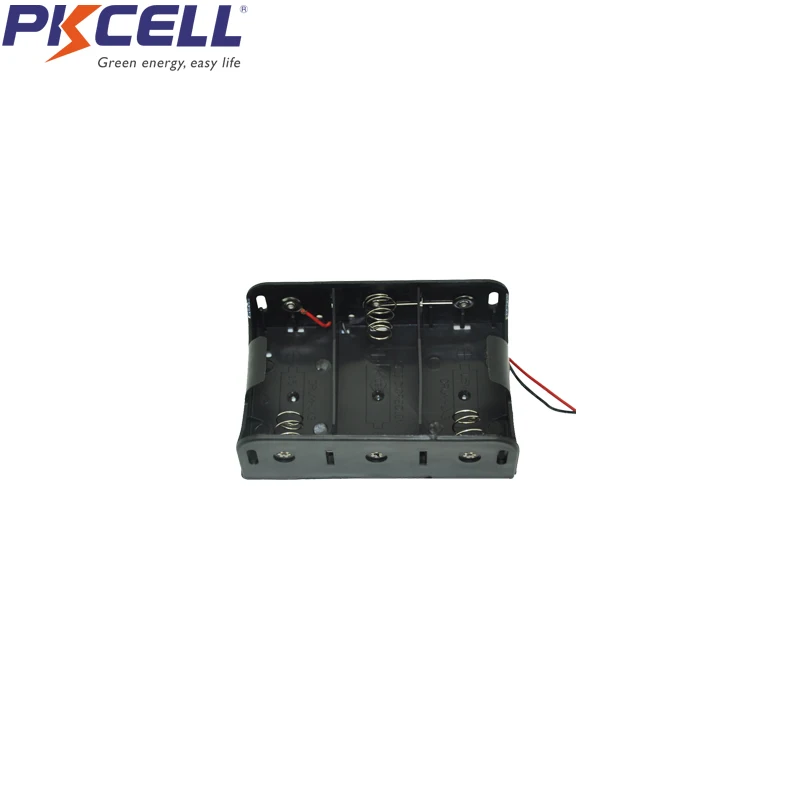 

2Pcs PKCELL Black 3 x 1.5V D Battery Batteries Holder Case Wire Leads