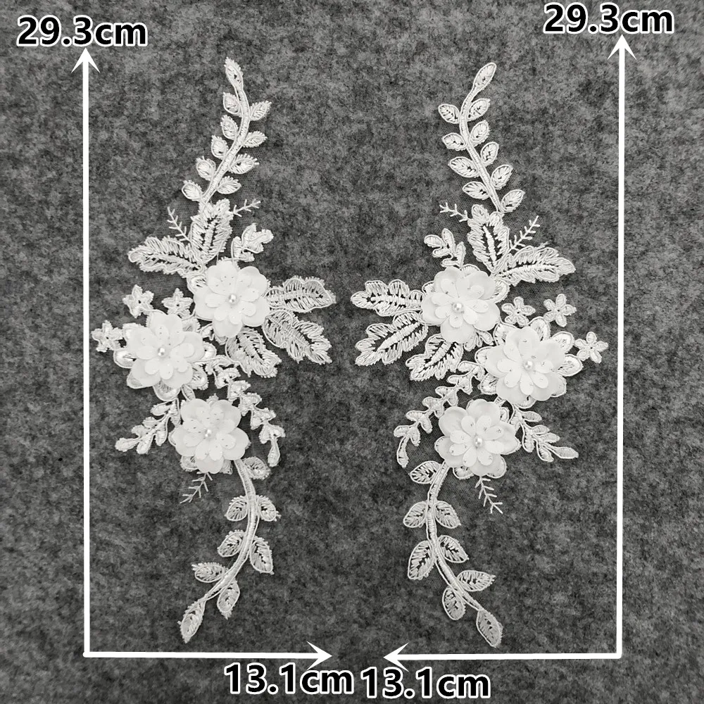 ZYL1127-YL1900-1D Высокое качество белый Вениз цветок кружево ткань платье аппликация мотив блузка украшения DIY кружевной воротник по линии выреза костюм аксессуары - Цвет: ZYL1127-YL1900-1D