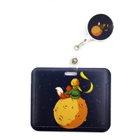 little prince moon fox cartoon cute credit cards holder lanyards women men kid student reel id name bus clips cards badge holder