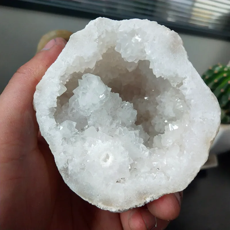 Большой камень natura Белый Агат геодезический кристалл кластер корнукопия фэн шуй
