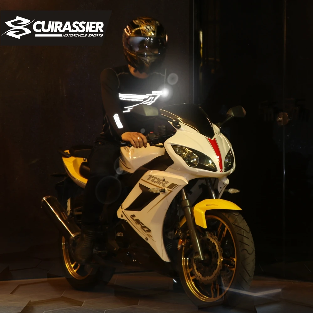 Cuirassier High Reflective LED Bright Quick Dry Underwear Motorcycle Skiing Armor Moisture absorption Winter Warm Shirts Men's |