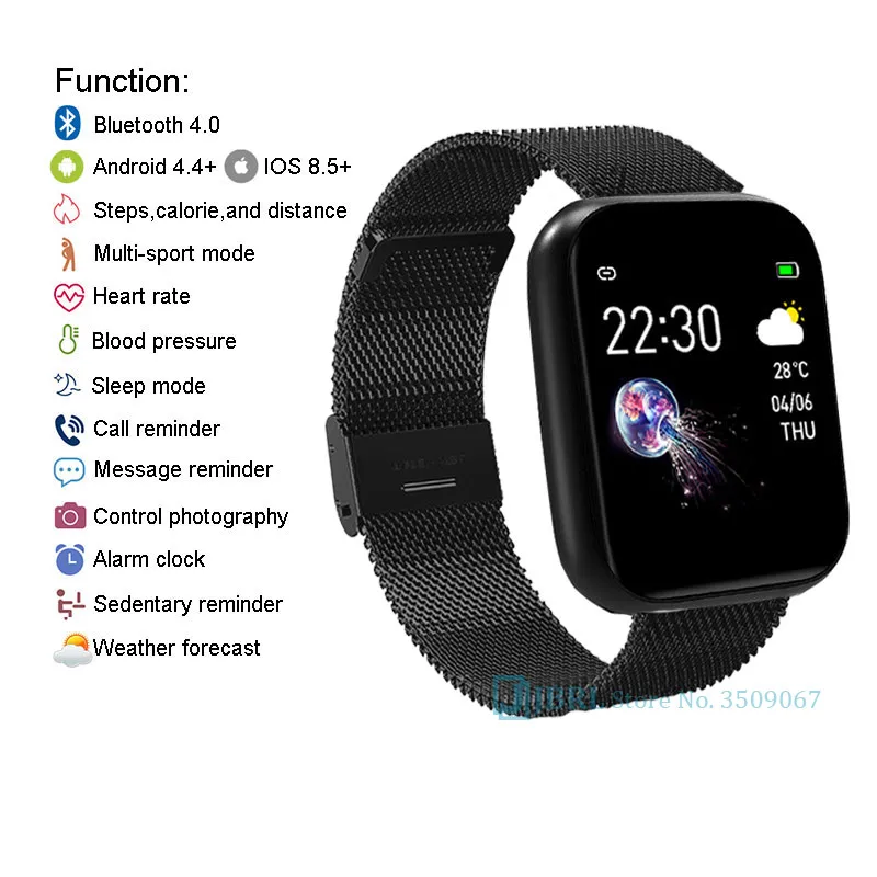 

Stainless Steel Smart Watch Women Men Smartwatch Electronics Smart Clock For Android IOS Fitness Tracker Bluetooth Smart-watch