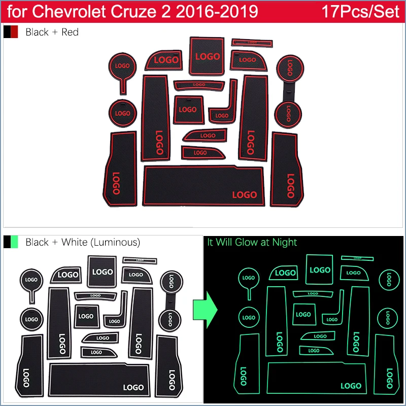 Противоскользящий коврик для дверных канавок прокладка ворот и чашки Chevrolet Cruze 2