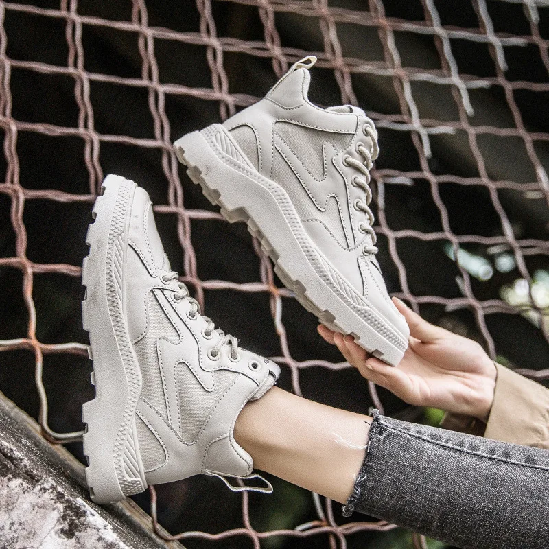 

2020 Autumn New High-top Shoes Women's All-match Comfortable Breathable Trendy Sports Casual High-top Thick-soled Short Boots