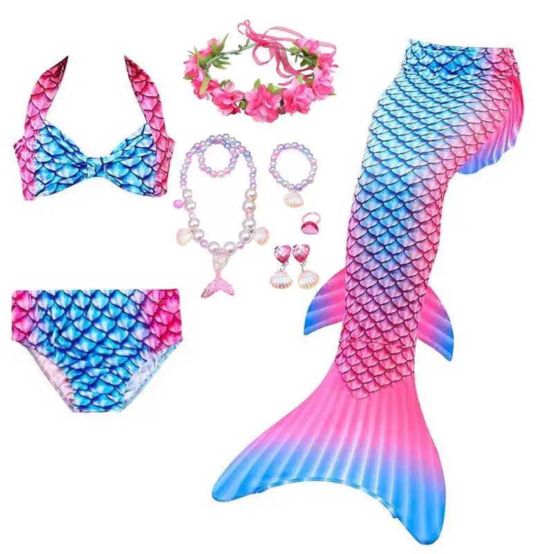 Детская пляжная одежда для бассейна купальный костюм с хвостом Русалочки