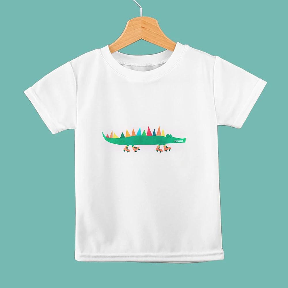 

Kids Childlike Innocence T-shirt Cute Crocodile Printed Baby Boys Girls Clothes Cozy Summer Casual Tops Fine Cartoon Camiseta