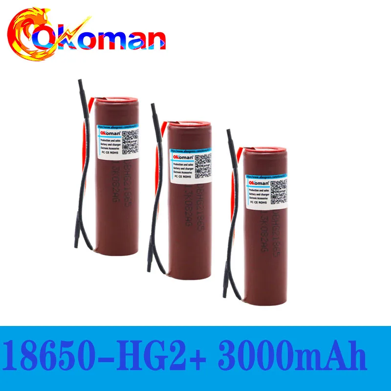 100% Новый оригинальный HG2 3 7 в 3000 мАч 18650 литиевый перезаряжаемый аккумулятор для