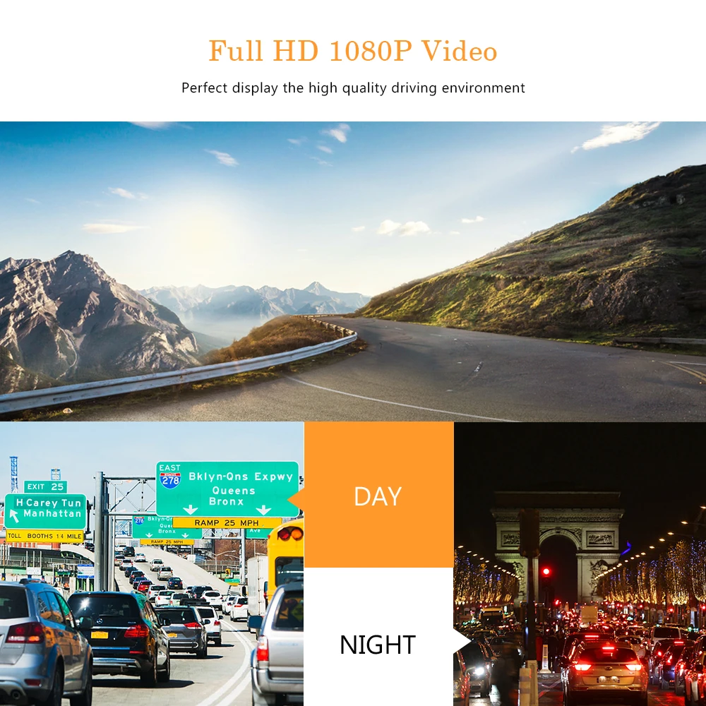 Автомобильный семейный видеорегистратор новый с двумя объективами Full HD 1080 P 4